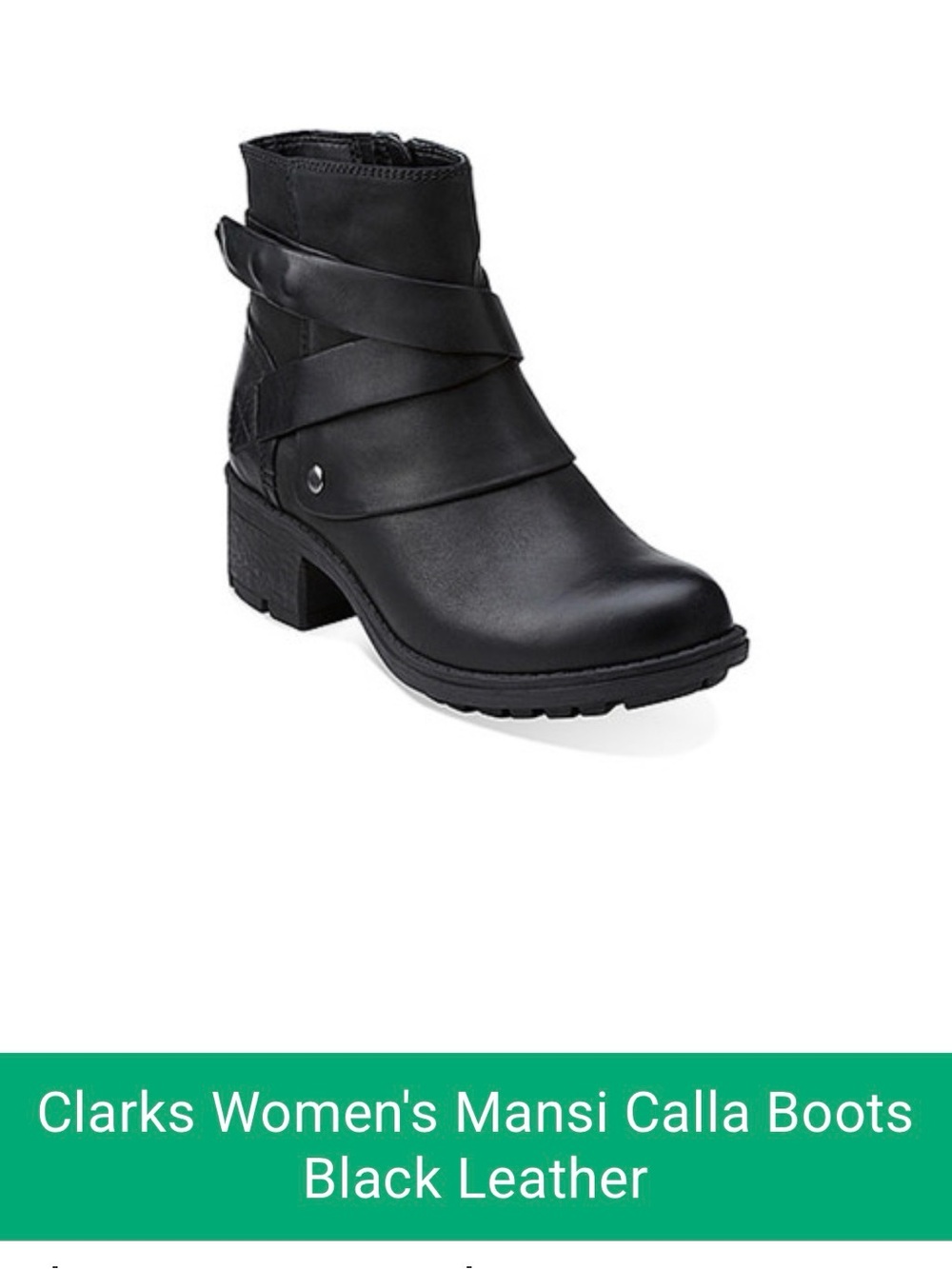 Clarks Women's Mansi Calla Black Leather suede black Ankle Boots motorcycle